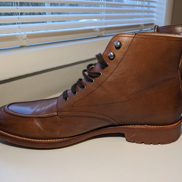 Warfield & Grand Lace-up Moc Toe Boot - Cognac main image 4
